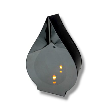 Znicz szklany lustrzany 3D 31 cm czarny LED