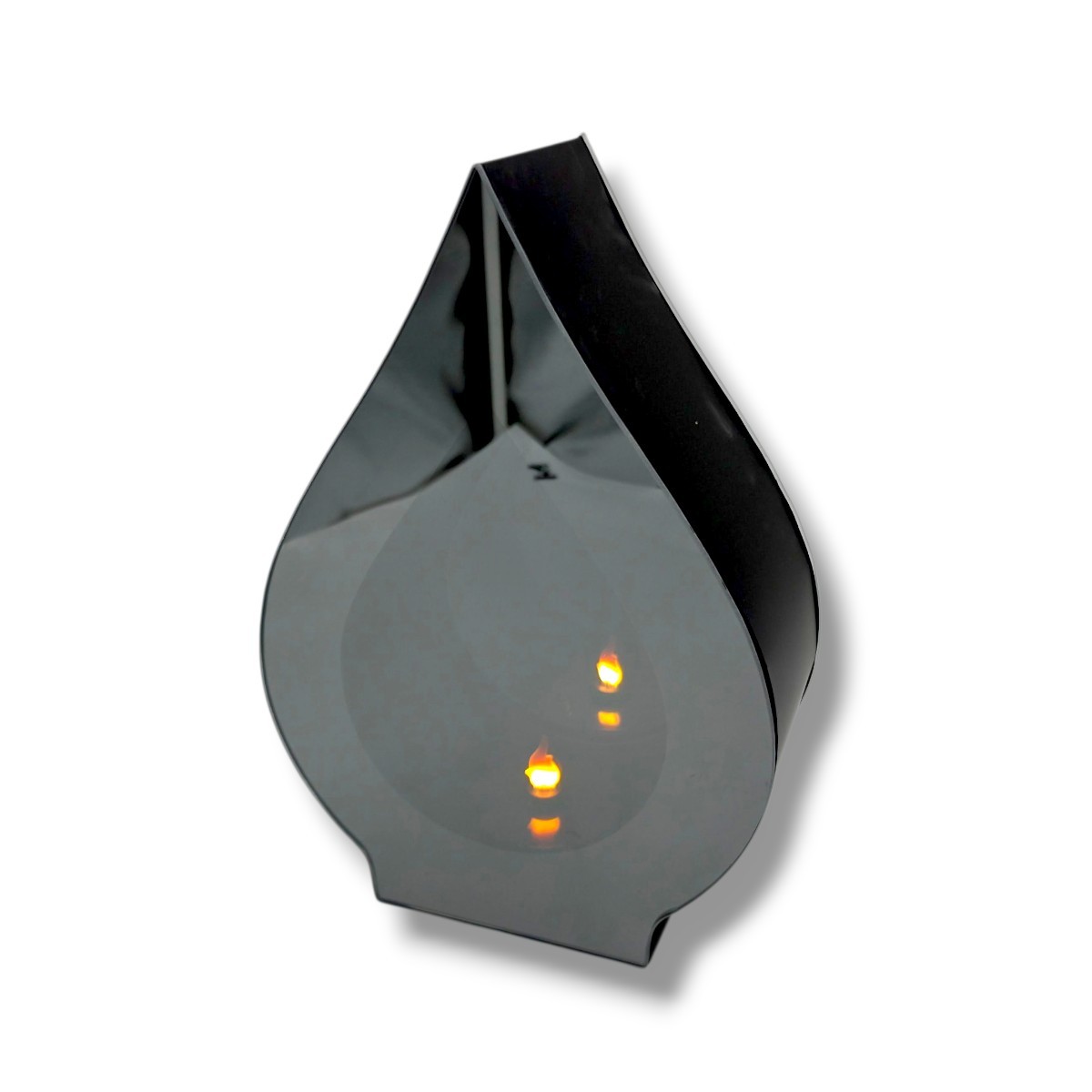 Znicz szklany lustrzany 3D 31 cm czarny LED Znicz szklany lustrzany 3D 31 cm czarny LED