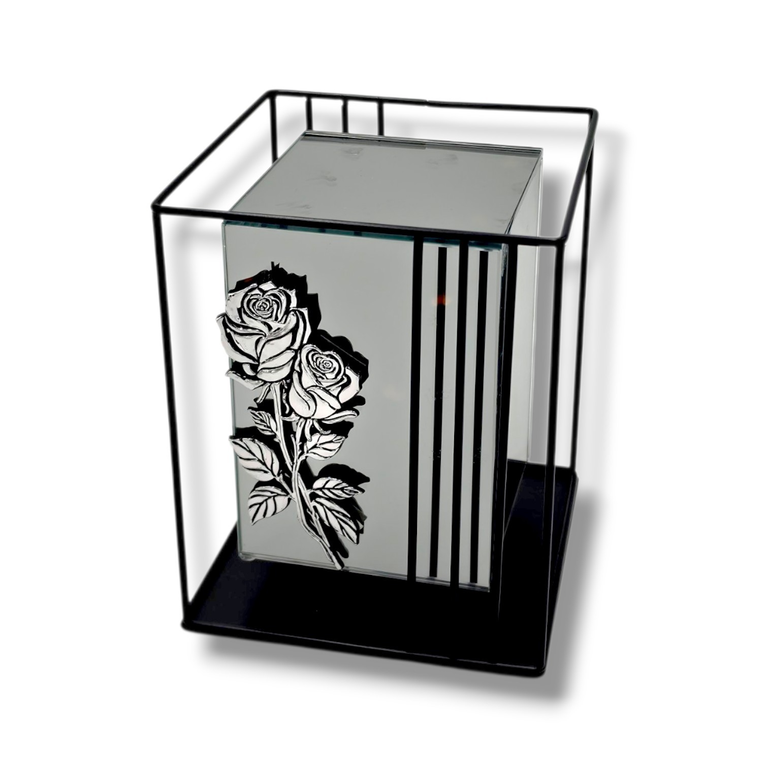 Lampion Lustrzany 3D Solar 20 × 20 cm czarny Lampion Lustrzany 3D Solar 20 × 20 cm – metalowy stojak, dzień/noc - obrazek 1