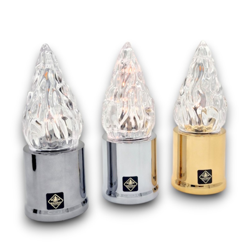 _świeca led szyszka złoto srebro grafit solaris Szyszka LED 15 cm wkład do znicza Q60