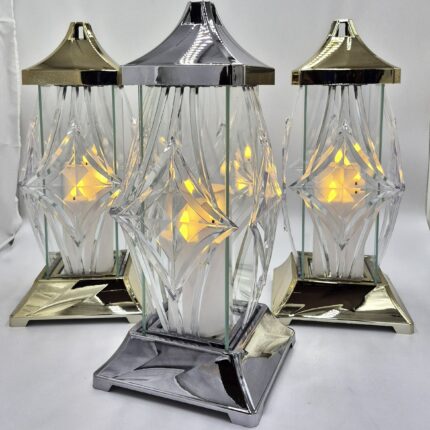 Lampion glamour na grób z kryształowym efektem